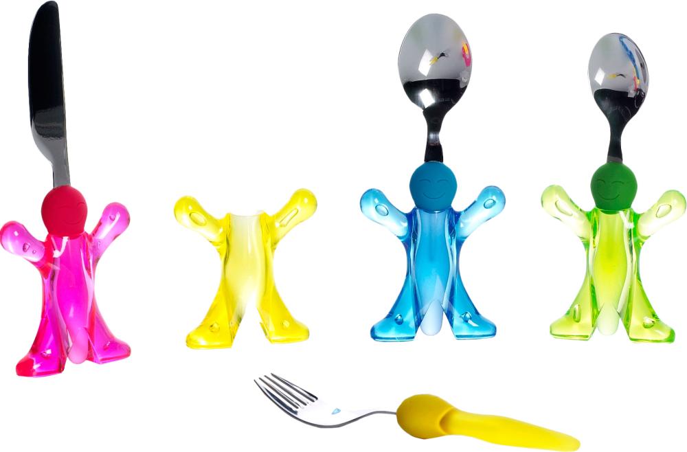 Bestikksett Liten mann Flerfarget 4 deler