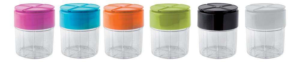 Krydder boks 1 stk. m/4 kammer. Ass. farger.