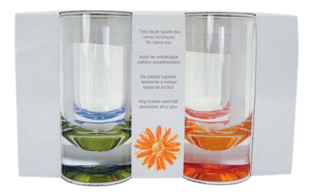 Vannglass Slim Jim Flerfarget 4 stk