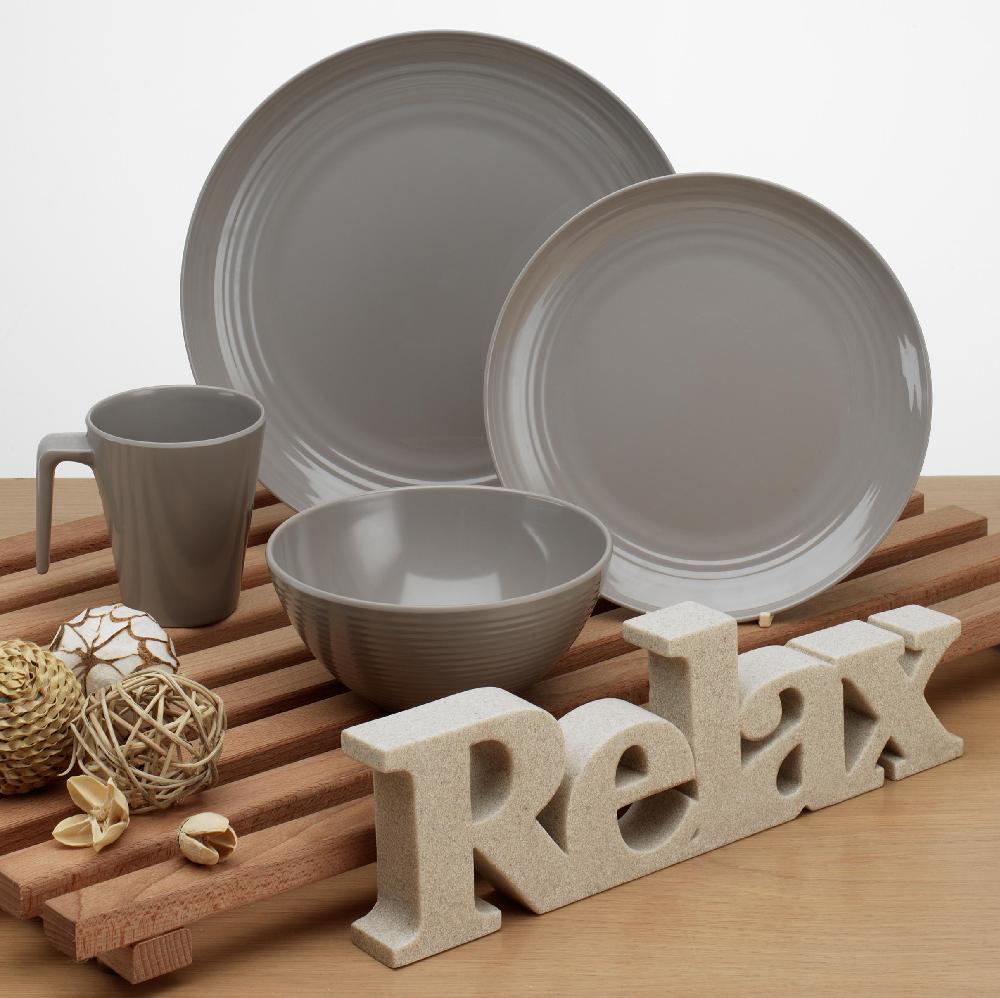 Servise Seramika Latte Brun Melamin 16 deler