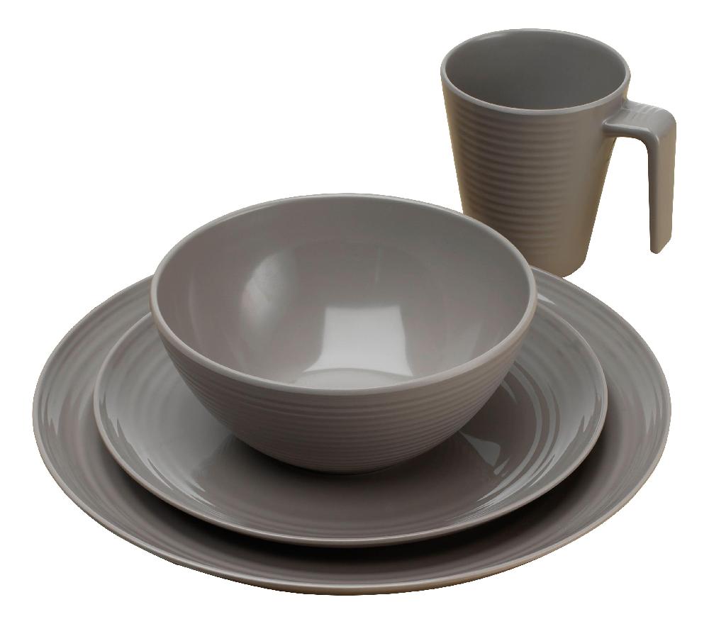 Servise Seramika Latte Brun Melamin 16 deler