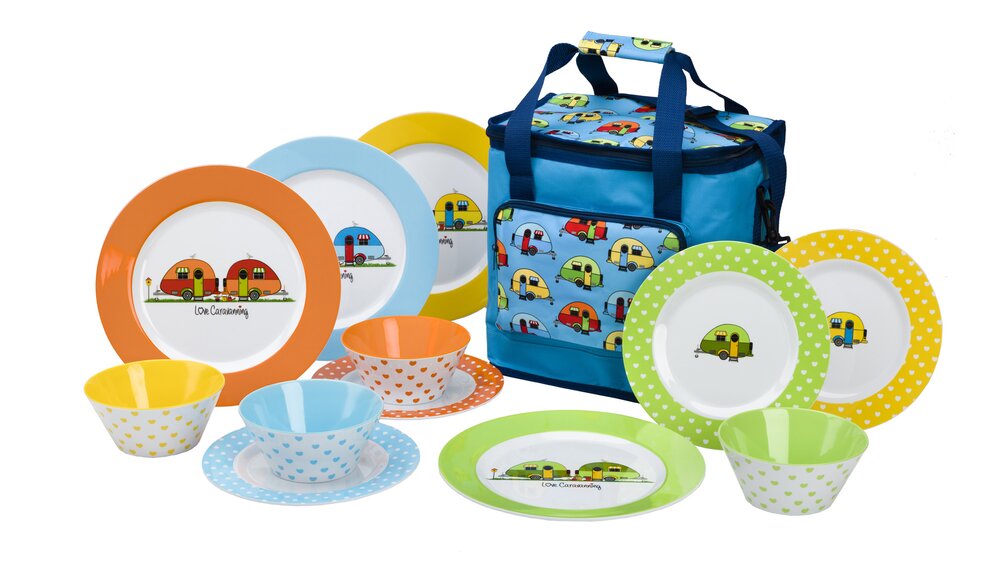 Love Caravanning Dekketøysett m/ kjølebag 12 deler