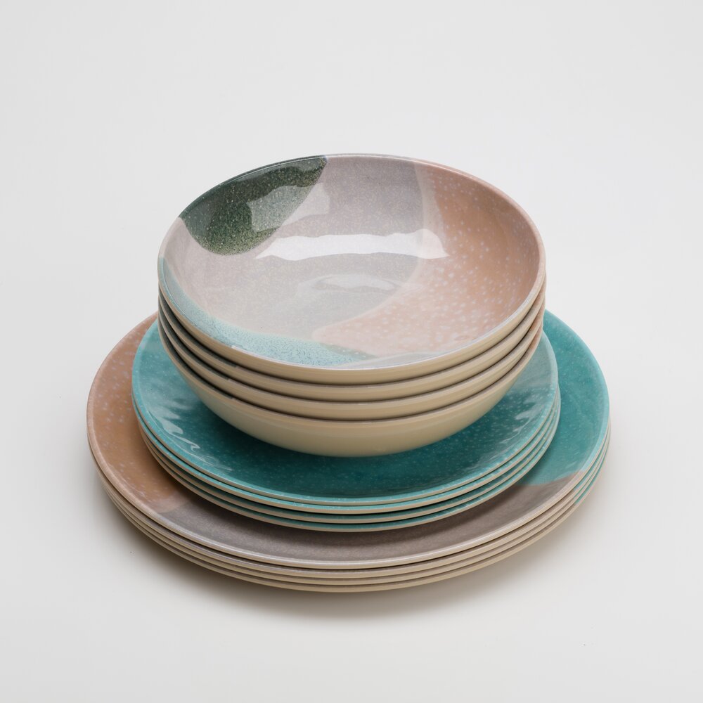 Servise Dunes Flerfarget Melamin 12 deler