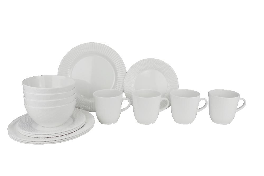 Servise Royal Ivory Hvit Melamin Anti-slip 16 deler