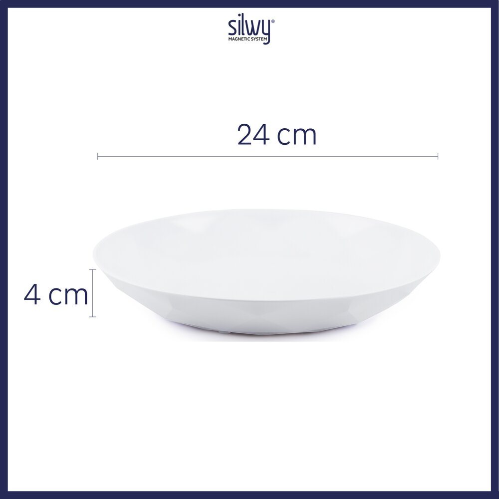 Magnetisk tallerken High-Tech 24 cm hvit