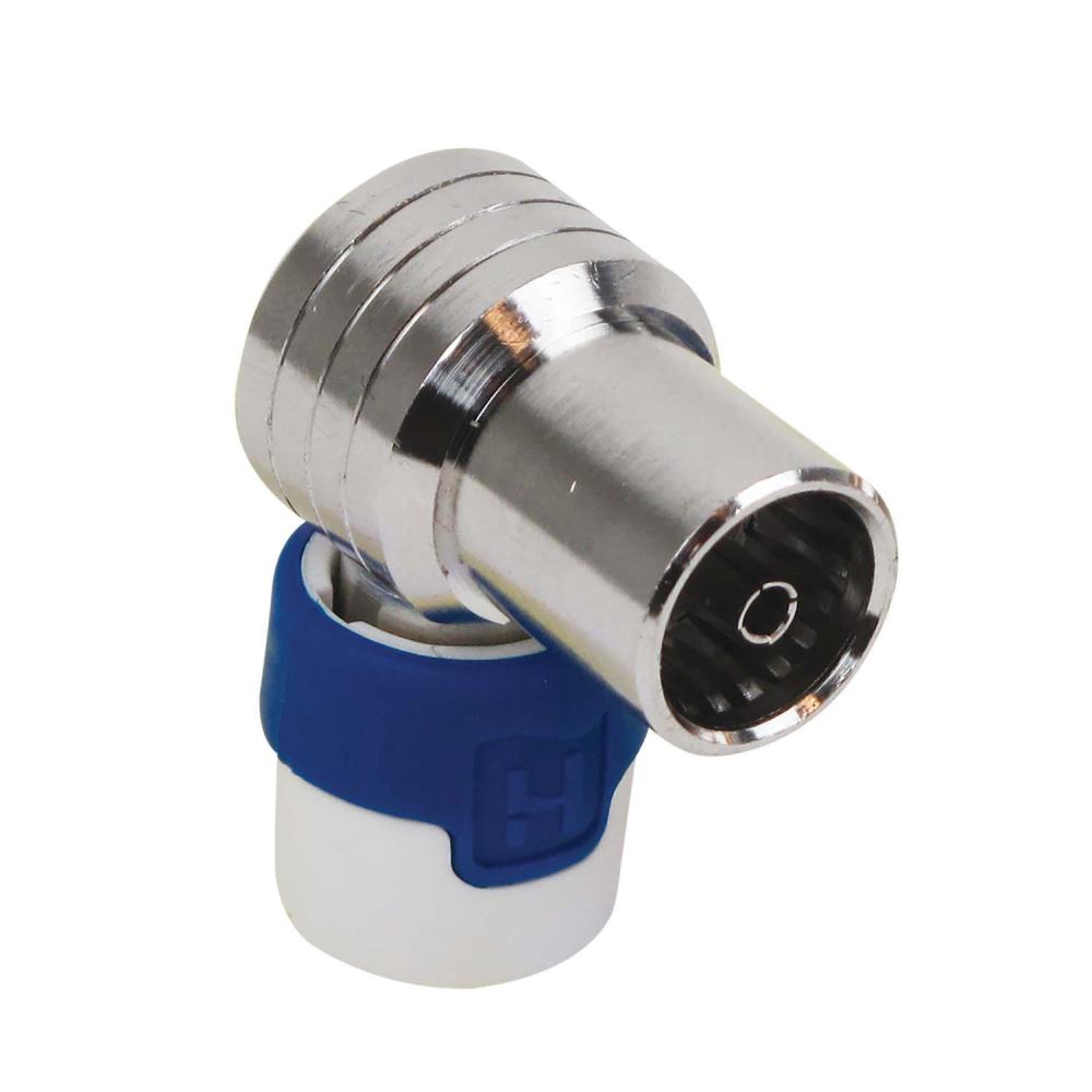 Antenneplugg Hunn Hurtigkobling sølv/blå 1 stk