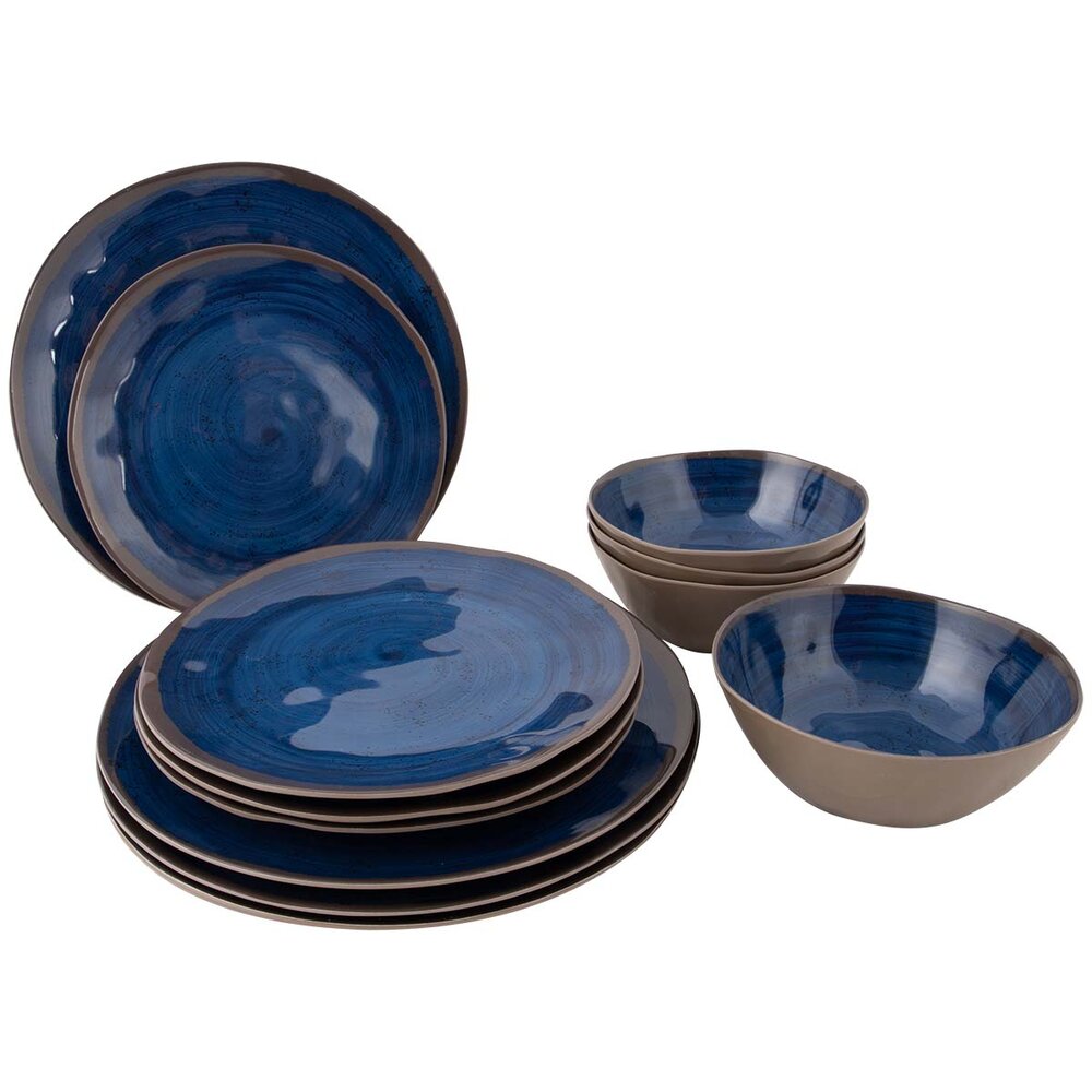 Servise Halo Blå Melamin 12 deler