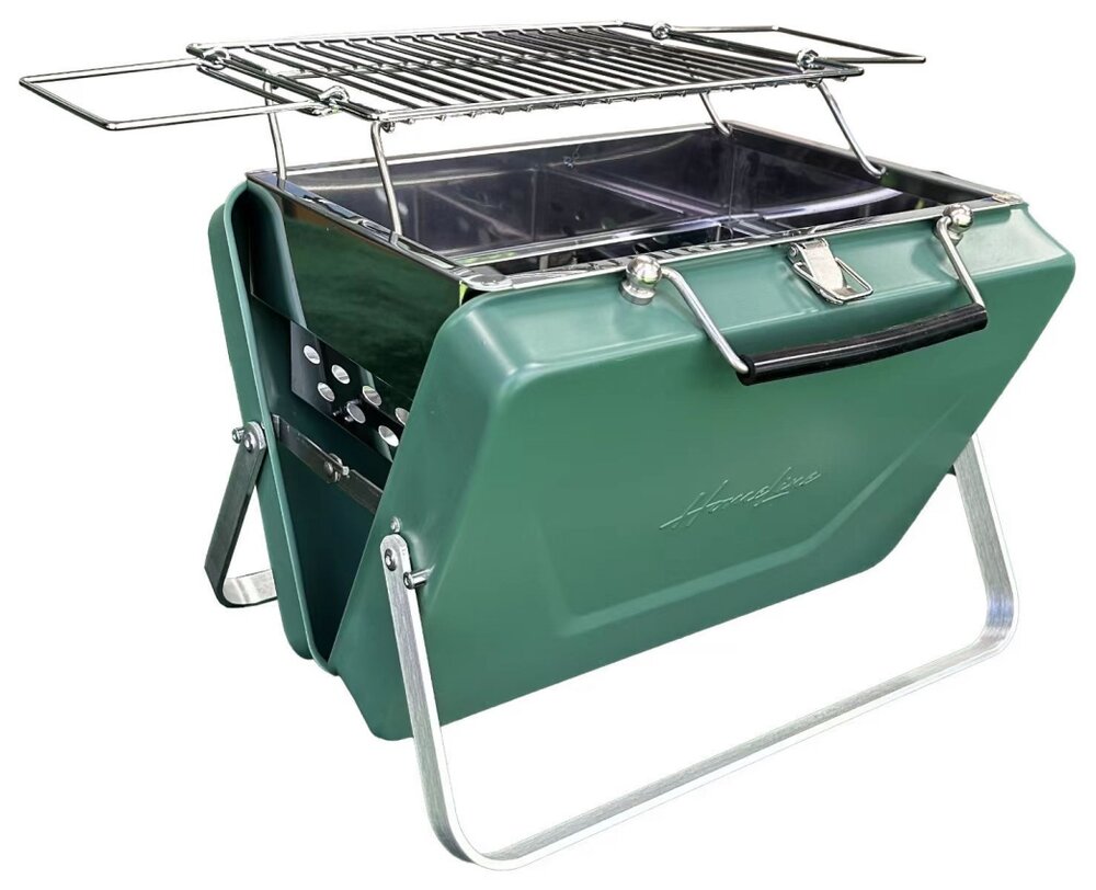 Kullgrill i koffert grønn