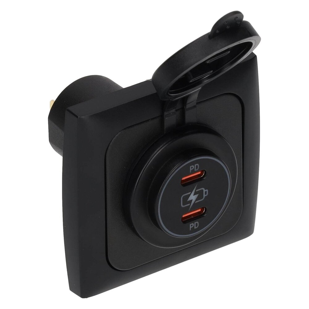 USB-C kontakt 12 V svart