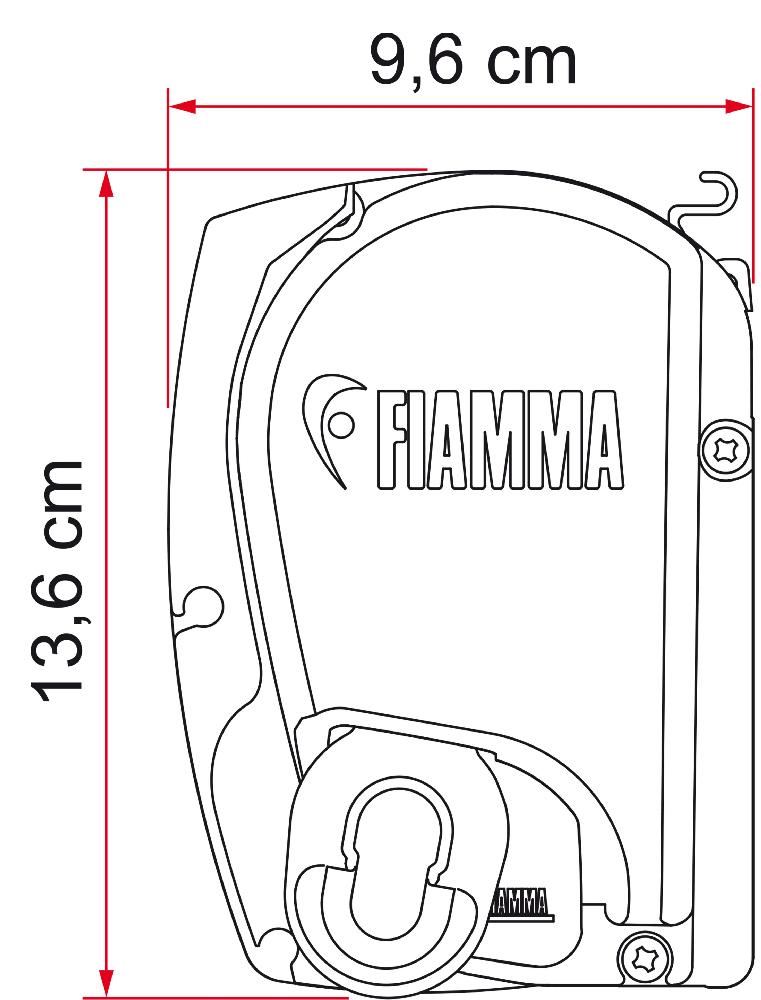 F70 Markise Hvit kassett 450 Royal Grey